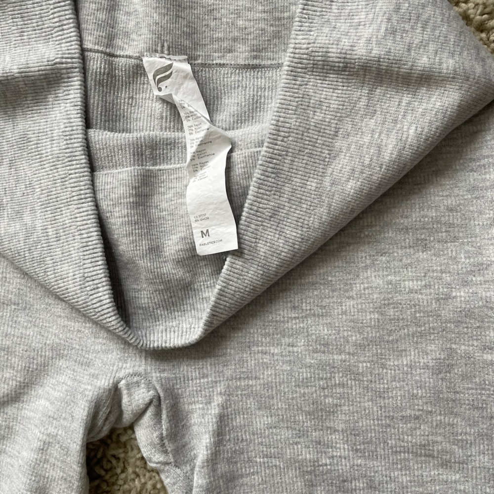Fabletics grey cloud seamless high waisted split flare pant